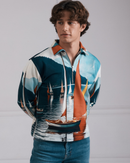 Harbor line Zipper Pullover