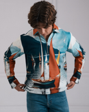 Harbor line Zipper Pullover