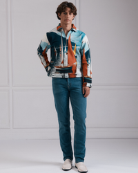 Harbor line Zipper Pullover