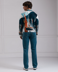 Harbor line Zipper Pullover