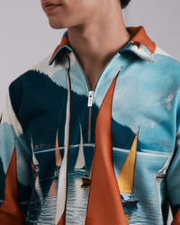 Harbor line Zipper Pullover