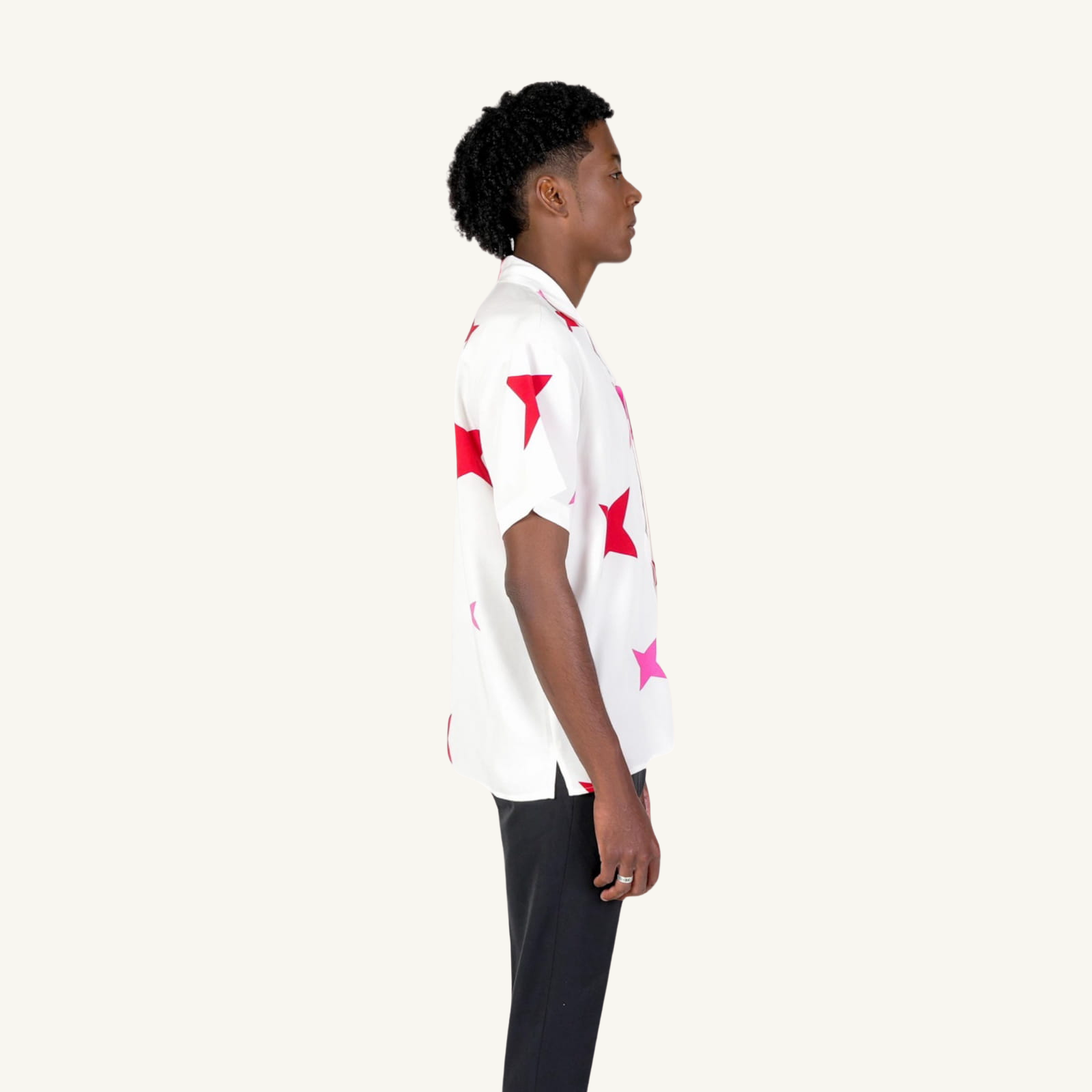 Multi Star Printed Half Sleeve Camp Collar Shirt