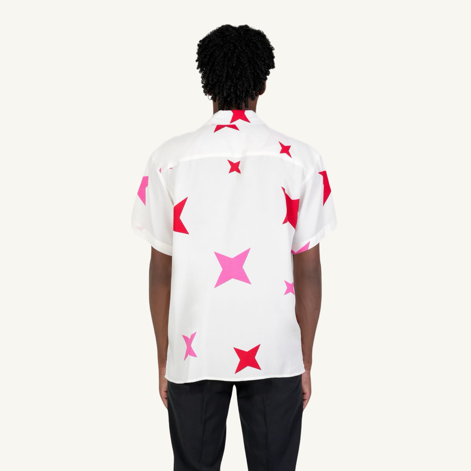 Multi Star Printed Half Sleeve Camp Collar Shirt
