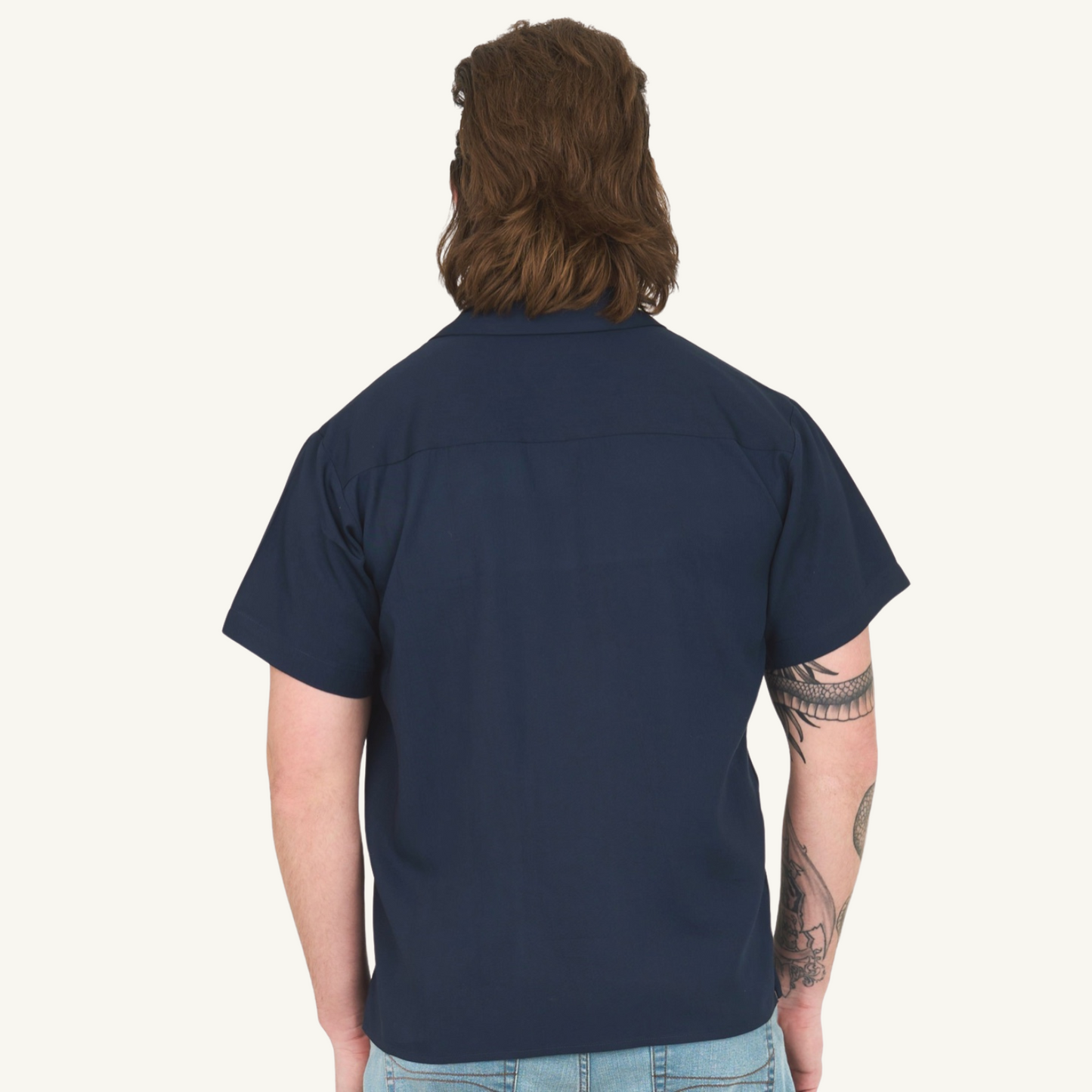 Sun Print Half Sleeve Camp Collar Shirt – Blue