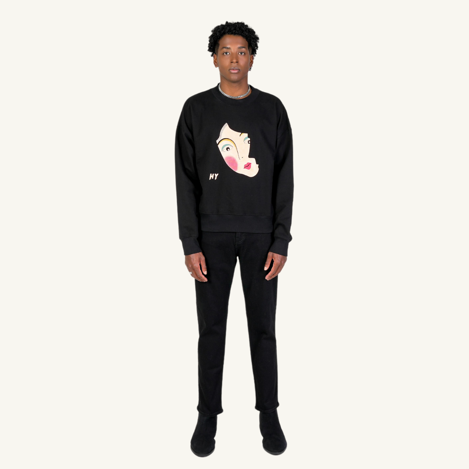 Tilted Girl Face Sweat Shirt
